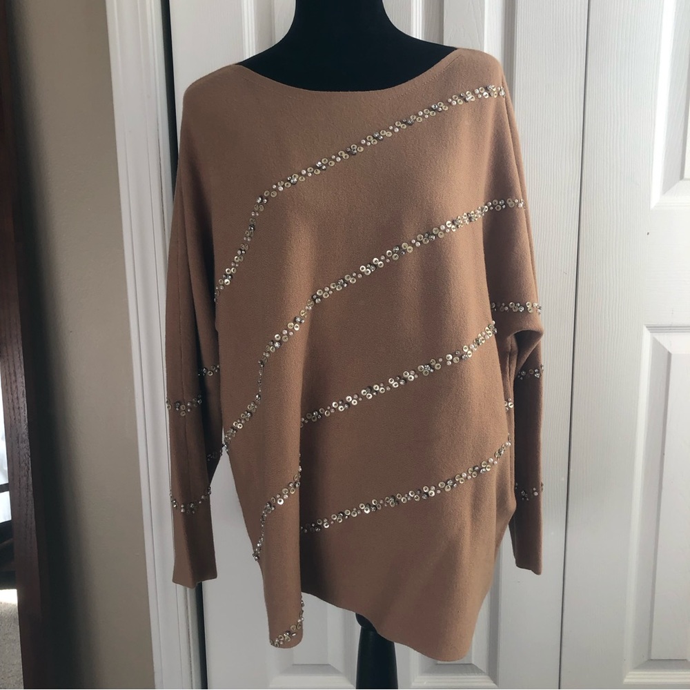 NWOT Tan and Pearl Sweater from Chico’s